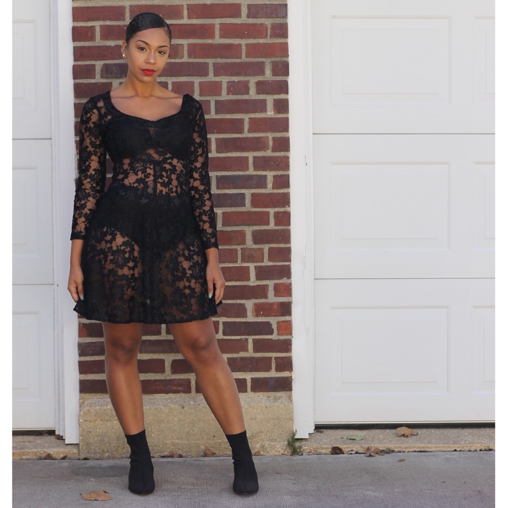 Vintage Little Black Lace Dress